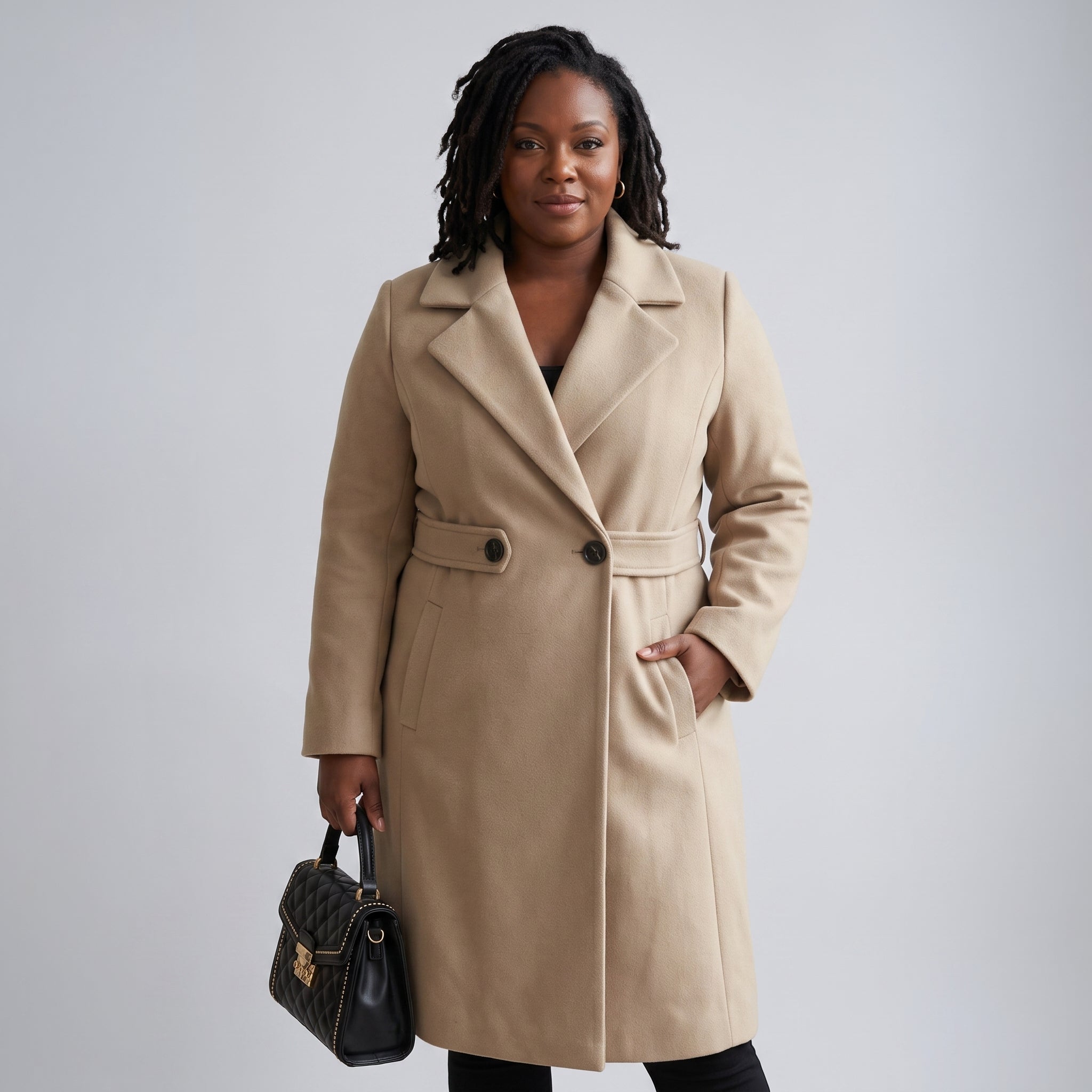 Women's Trench Coat – Tailored Long Fit with Wide Lapel - We are MFEO