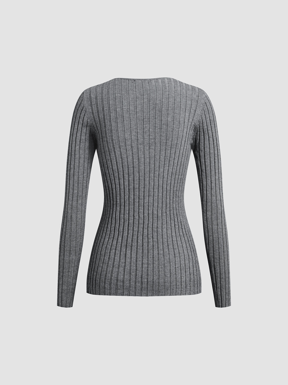 Women's V-Neck Textured Knit Top – Long Sleeve, High Stretch - We are MFEO
