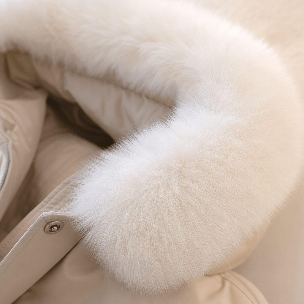 Women's Winter Coat with Faux Fur Collar – Casual Drawstring Waist for Chilly Days - We are MFEO
