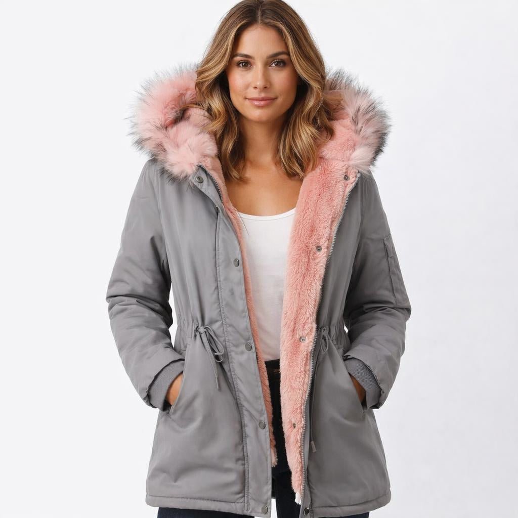Women's Winter Coat with Fleece Lining – Hooded Jacket with Adjustable Waist - We are MFEO