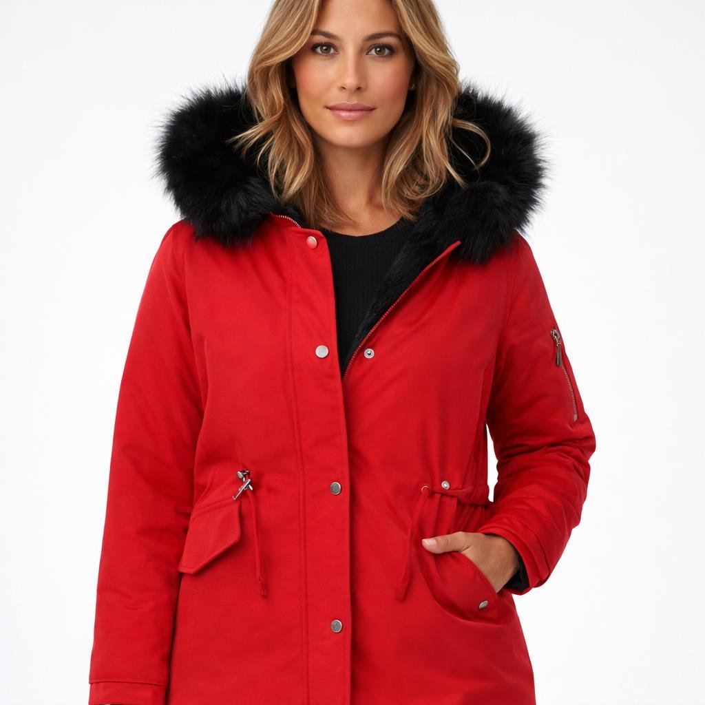 Women's Winter Coat with Fleece Lining – Hooded Jacket with Adjustable Waist - We are MFEO