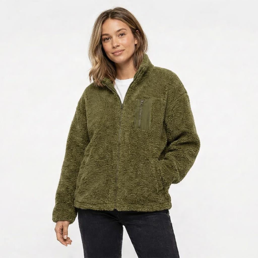 Women's Winter Jacket – Oversized Zip Front with Chest Pocket - We are MFEO