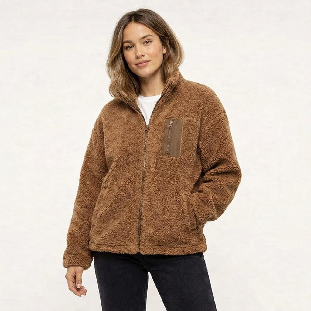 Women's Winter Jacket – Oversized Zip Front with Chest Pocket - We are MFEO