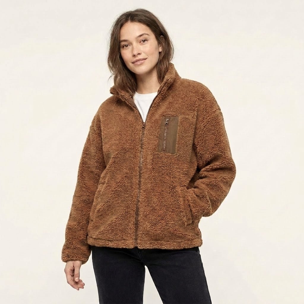Women's Winter Jacket – Oversized Zip Front with Chest Pocket - We are MFEO