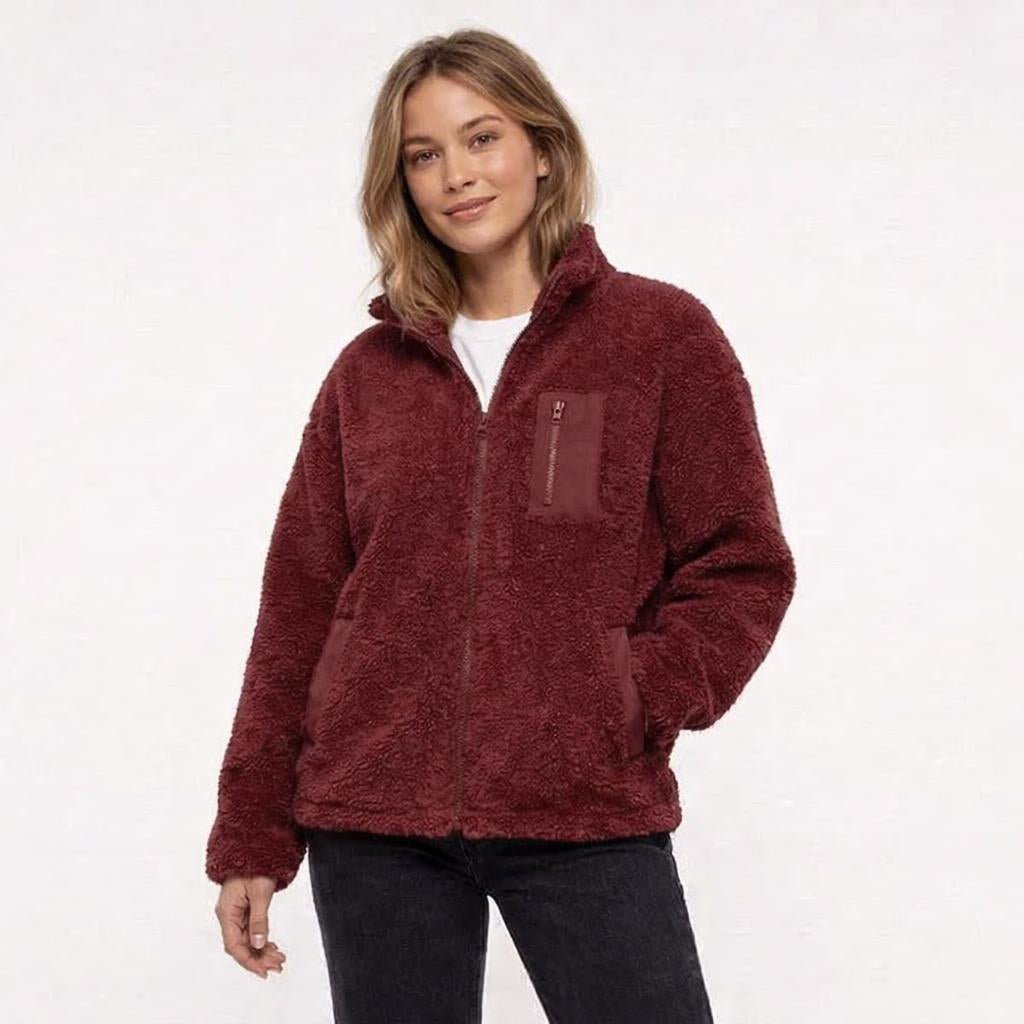 Women's Winter Jacket – Oversized Zip Front with Chest Pocket - We are MFEO