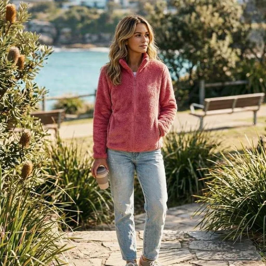 Women's Winter Jacket – Plush Texture with Stand Collar - We are MFEO
