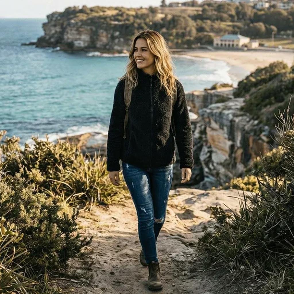 Women's Winter Jacket – Plush Texture with Stand Collar - We are MFEO