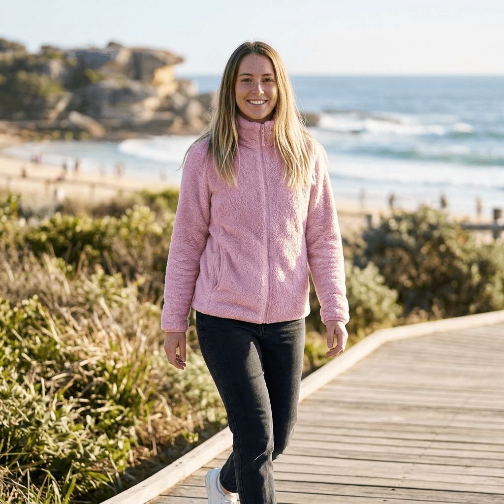 Women's Winter Jacket – Plush Texture with Stand Collar - We are MFEO