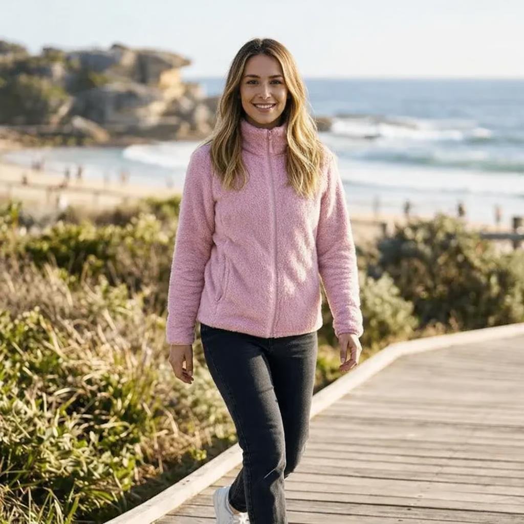 Women's Winter Jacket – Plush Texture with Stand Collar - We are MFEO