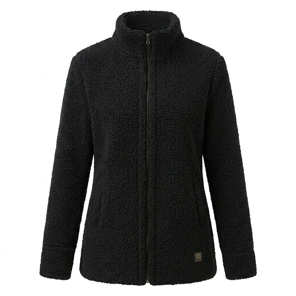 Women's Winter Jacket with Stand Collar – Fluffy Zip Up - We are MFEO