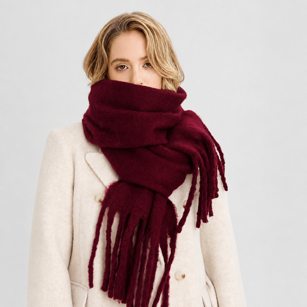 Women's Winter Scarf – Oversized Drape with Tassel Trim - We are MFEO