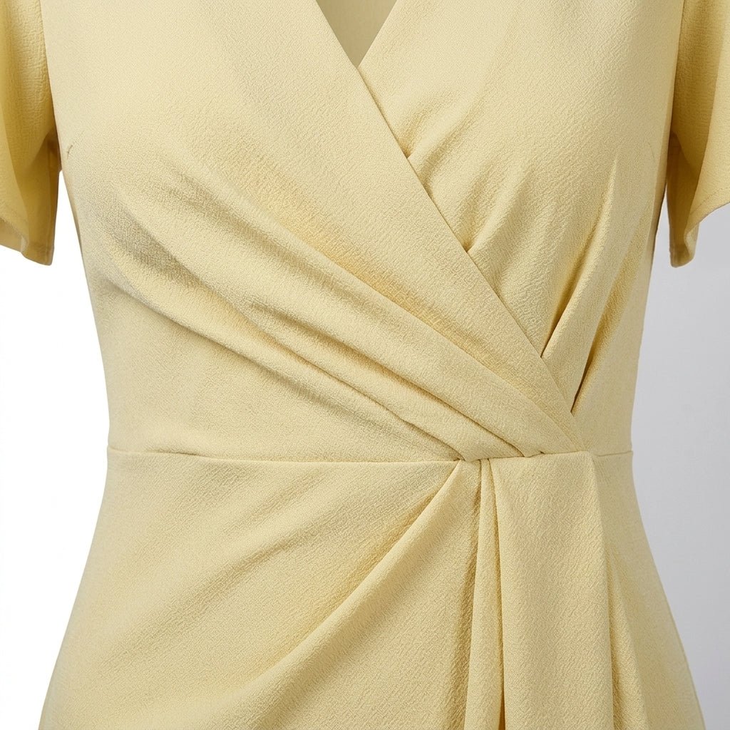 Wrap Midi Dress for Summer – V-Neck with Flutter Sleeves - We are MFEO